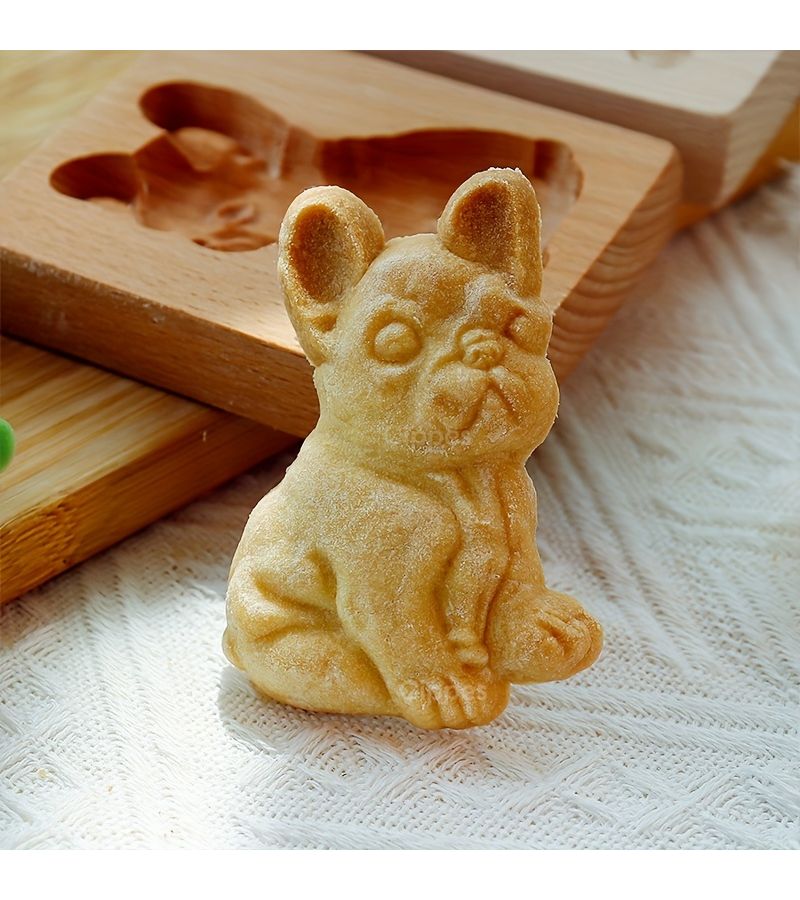 Fox Beech Wood 3D Carved Embossed Biscuit Cutter Mould for Holiday Baking - Image 3