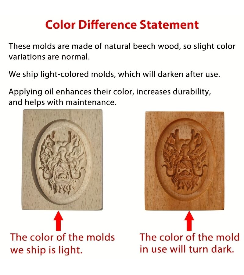 Fox Beech Wood 3D Carved Embossed Biscuit Cutter Mould for Holiday Baking - Image 2