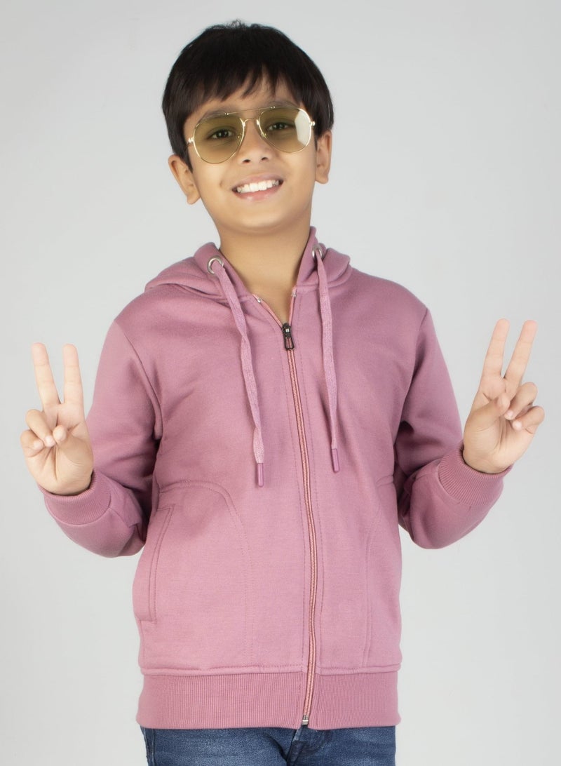 ADBUCKS Boy's Cotton Hooded Sweatshirts (14-15 Years, Onion) - Image 4