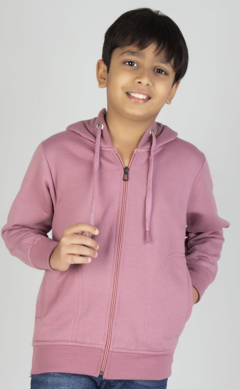 ADBUCKS Boy's Cotton Hooded Sweatshirts (14-15 Years, Onion) - Image 2