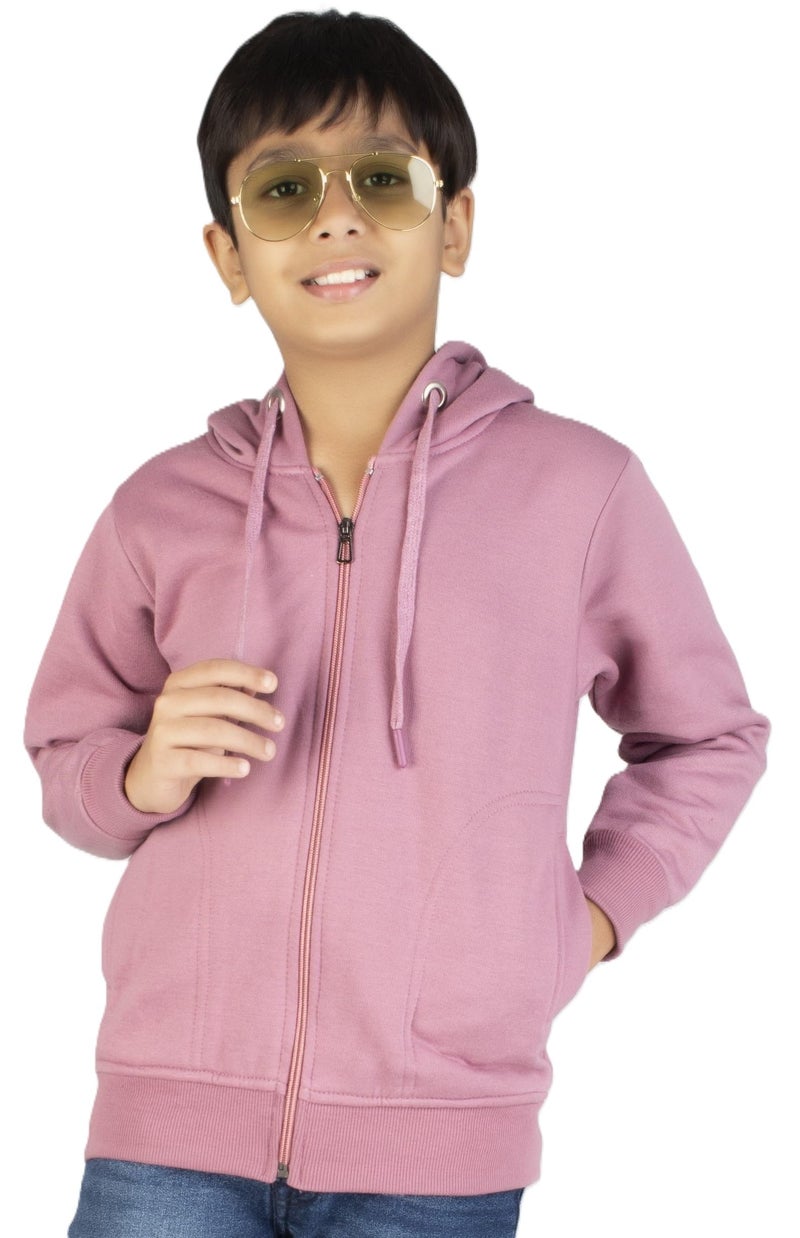 ADBUCKS Boy's Cotton Hooded Sweatshirts (14-15 Years, Onion) - Image 1