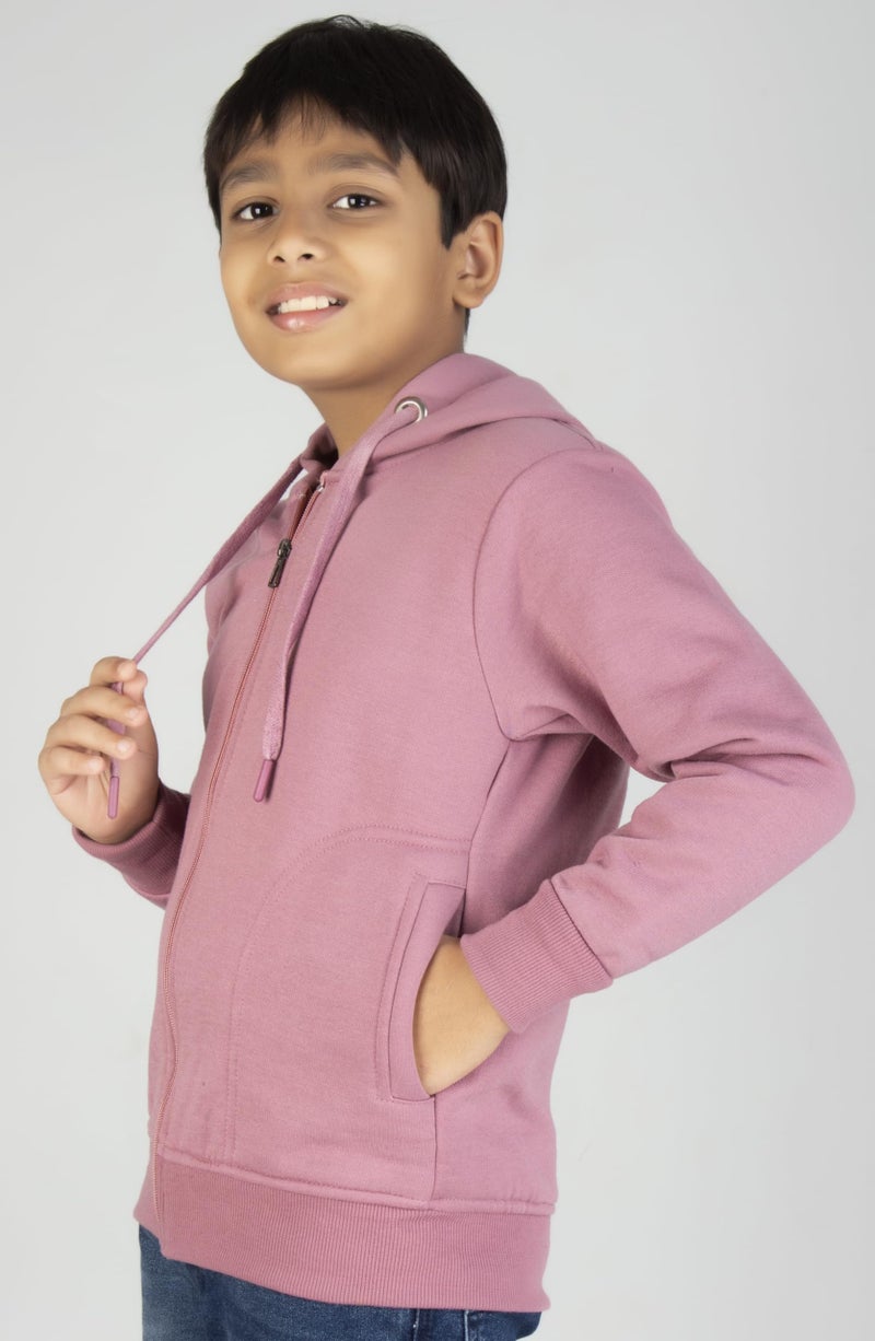ADBUCKS Boy's Cotton Hooded Sweatshirts (14-15 Years, Onion) - Image 3