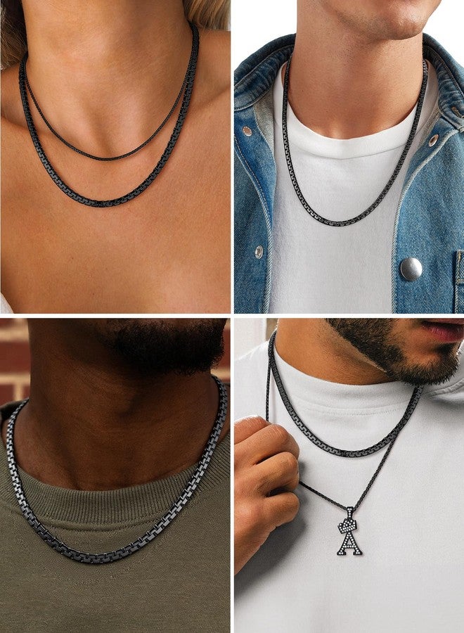 U7 Mens Womens Stainless Steel Black Cuban Link Chain Necklace Waterproof - Image 5