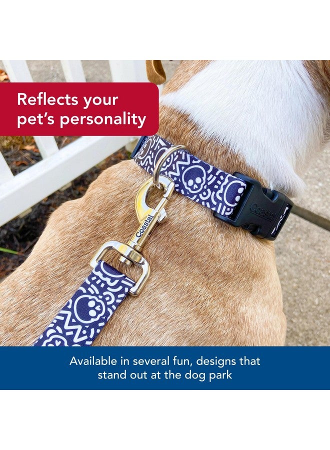 Coastal Pet Styles Adjustable Dog Collar - Stylish Patterned Fabrics - Snap-Lock Buckle - Adjustable Dog Collar - for Small, Medium or Large Dogs - Black Skulls - 5/8" x 10"-14" - Image 3