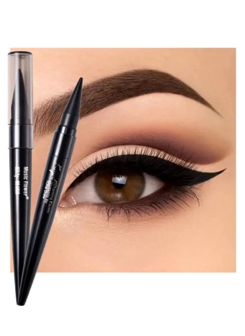Music Flower - Kajal Eyeliner Pen Charming Eyes Makeup Eyeliner Pencil Waterproof Long Lasting Smudge Proof Eye Liner Pen Smooth Texture Long Wearing Eyeliner Pencil Black - Image 1