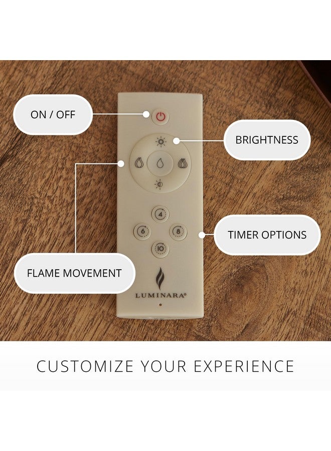Luminara 10 Features Rechargeable Remote Control On/Off, Timer, Dimmer, Flicker Speed Flameless Candle (USB Type-C Cable Included) - Image 3