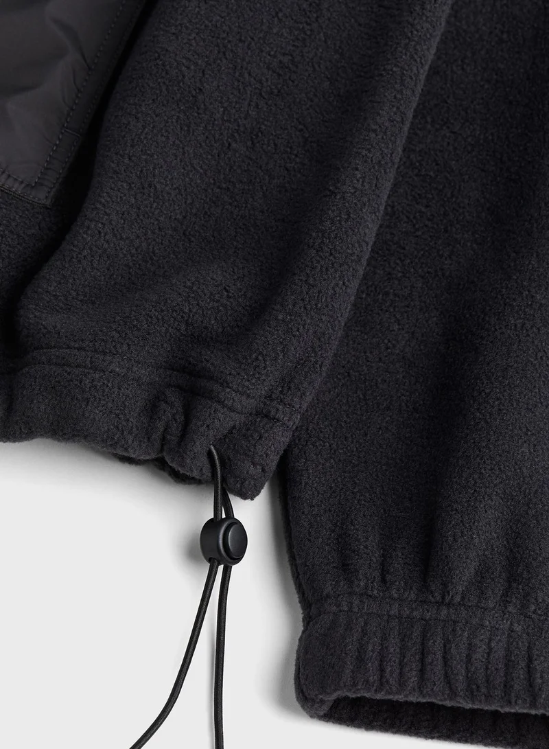 H&M Zip Neck Pocket Detail Top