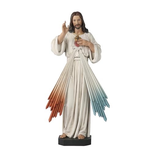 BC BUILDCLASSIC BC Catholic Divine Mercy Jesus Christ Statue 10 H Sacred Heart of Jesus Figure Catholic Statue Religious Gift Mercy Forgiveness Trust in God Handpainted Sculpture by Buildclassic - Image 1