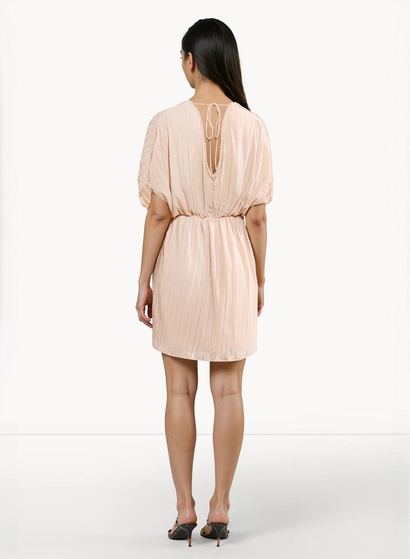French Connection Chathia Plisse V Neck Dress - Image 3