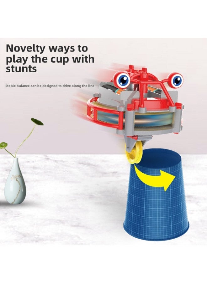 Black Technology Wire Walking Single Wheel Robot Self-balancing Tumbler Interesting Exotic Children's Creative Toys-Color:Robot Dog Wheelbarrow (silver) + Charging Suit X1  - Image 4