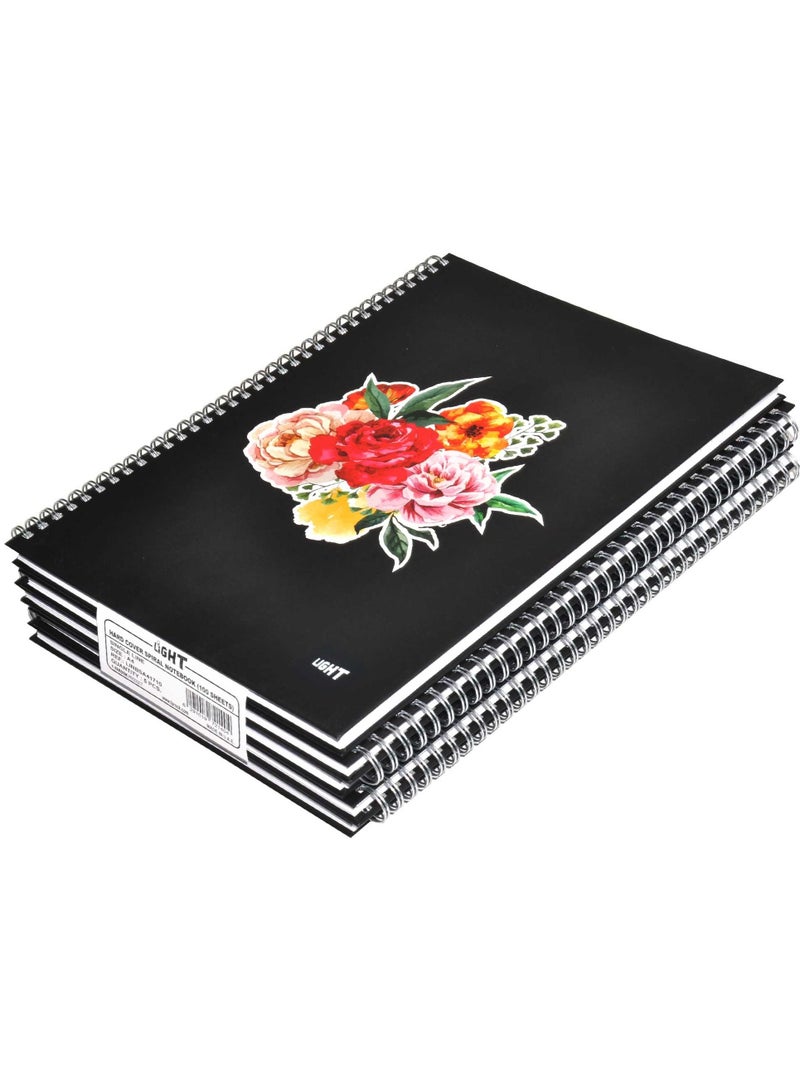 FIS LIGHT Pack of 5  Spiral Hard Cover Notebook, Single Line, A4, 100Sheets -LINBSA41710 - Image 1