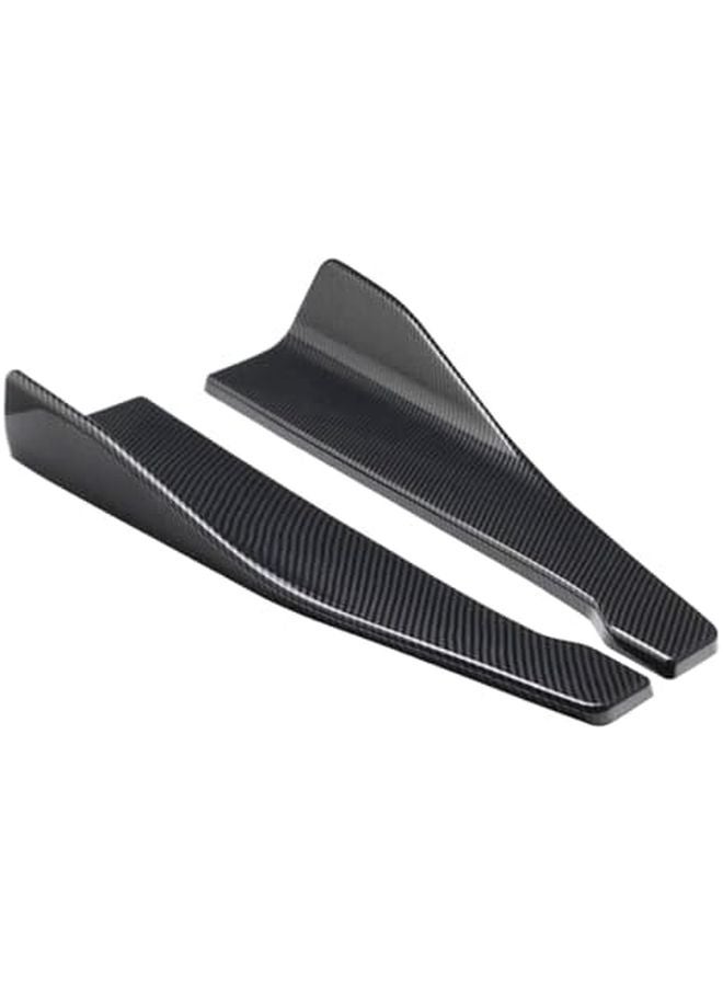 Universal Car Side Skirt Extension Protector Rear Bumper Spoiler Diffuser Split Carbon Fiber Look - Image 2