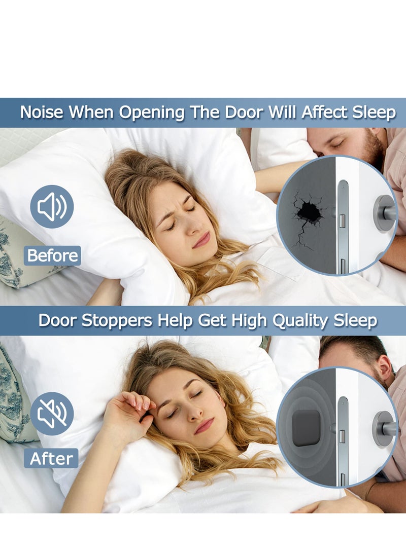 SYOSI Door Stoppers Wall Protector, Door Handle Silicone Crash Pad, 4 Pieces Self-Adhesive Door Rear Buffers Quiet Anti-Bump Pads Furniture Accessories for Home Office (Black)  - Image 5