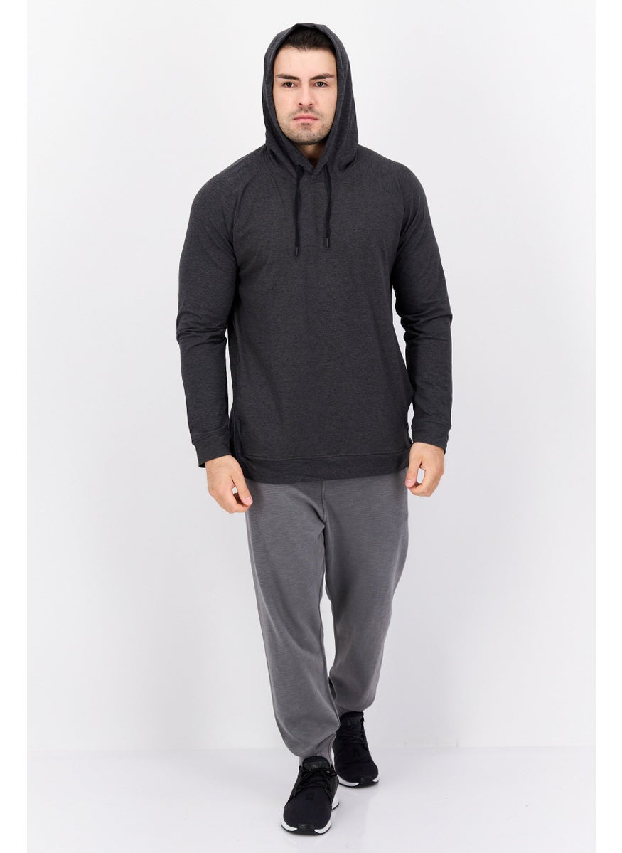 90 Degree By Reflex Men Sportswear Fit Long Sleeve Outdoor Sweatshirt, Dark Grey  - Image 2