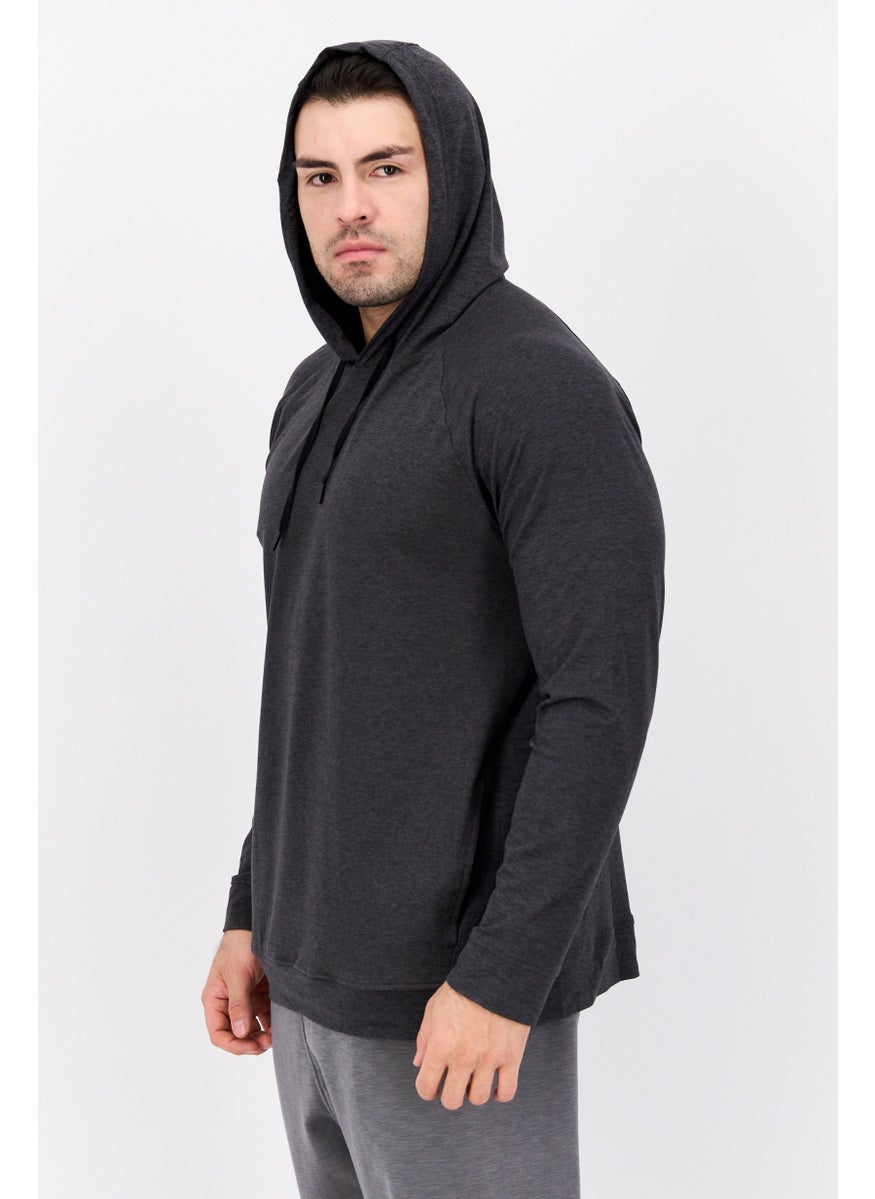 90 Degree By Reflex Men Sportswear Fit Long Sleeve Outdoor Sweatshirt, Dark Grey  - Image 4