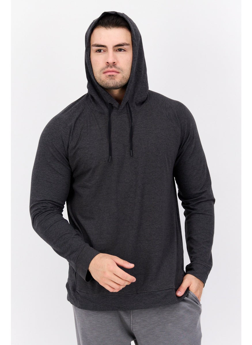 90 Degree By Reflex Men Sportswear Fit Long Sleeve Outdoor Sweatshirt, Dark Grey  - Image 1