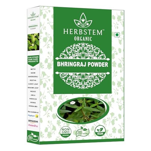 Herbstem 100% Pure & Natural Bhringraj Powder 100g For Hair Growth, Skin And Hair Care | Good for Hair pack, Hair oil | Preservative free- 100 Grams - Image 1