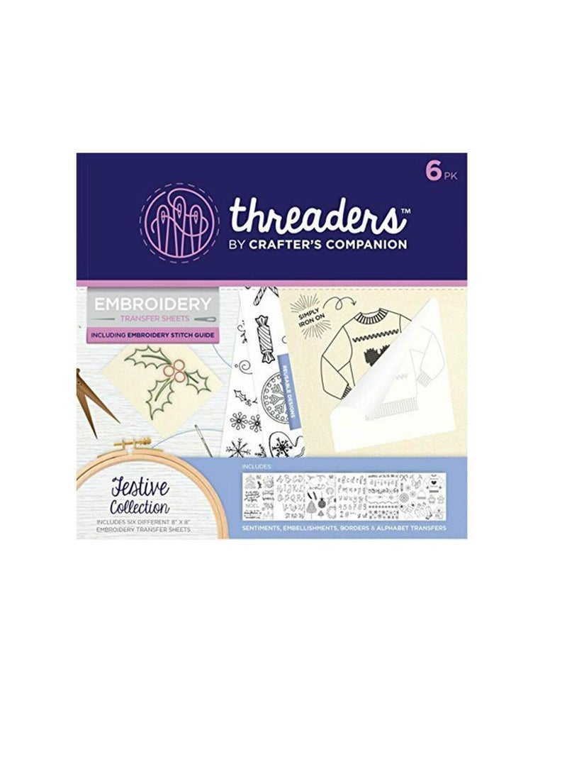 Crafter's Companion Embroidery Transfer Sheets Threaders Festive - Image 2