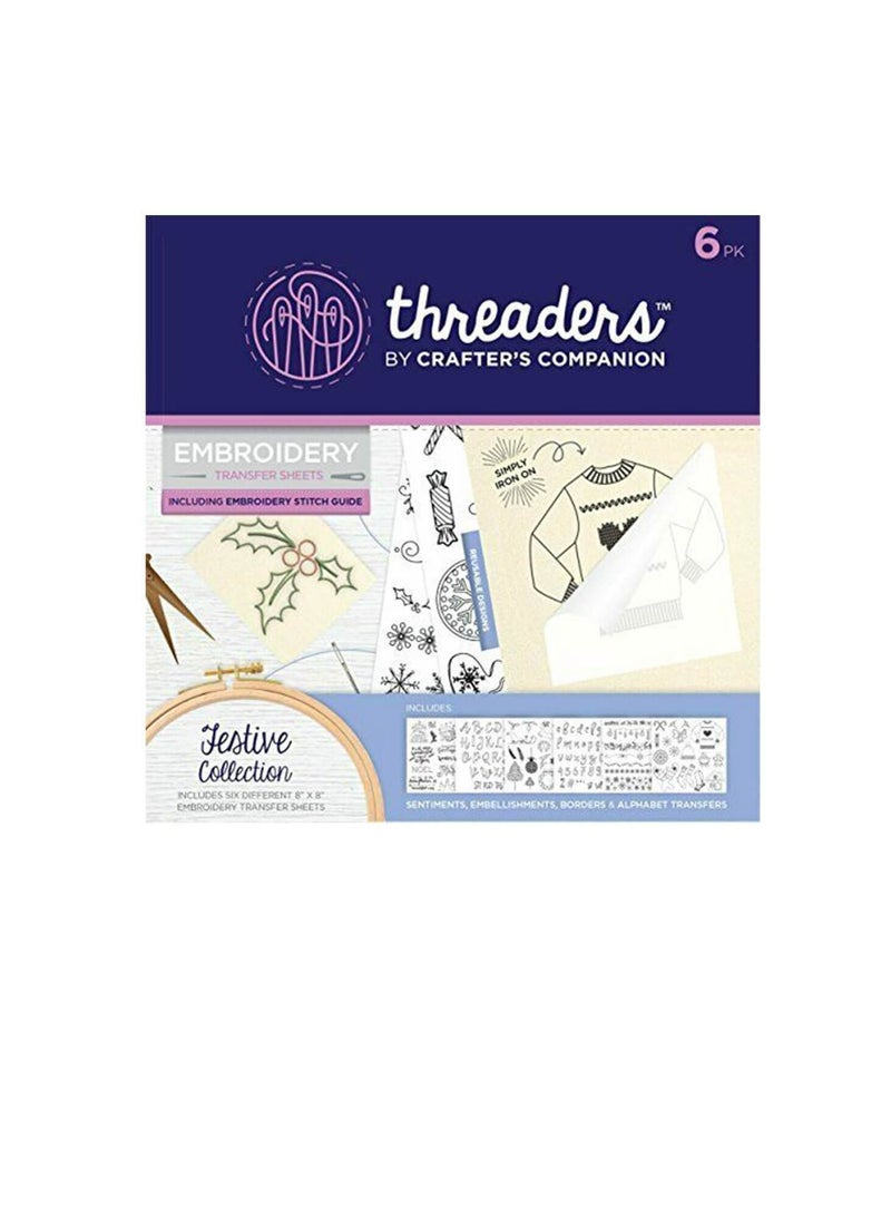 Crafter's Companion Embroidery Transfer Sheets Threaders Festive - Image 3