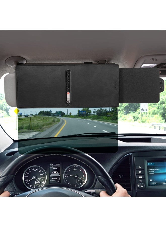 Halamodo Polarized Sun Visor for Car with Zipper Slider, Upgraded UV400 Car Sun Visor Extension with PC Lens and Side Sunshade,Anti-Glare Visor for Safe Driving,UV-Filtering/Protection - Image 1
