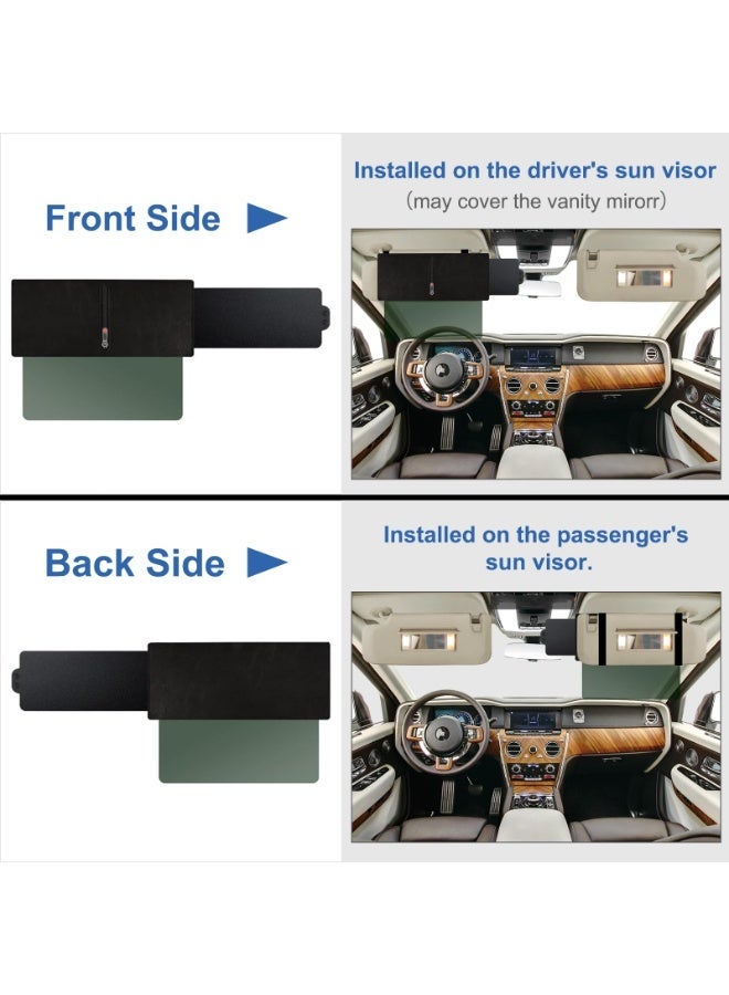 Halamodo Polarized Sun Visor for Car with Zipper Slider, Upgraded UV400 Car Sun Visor Extension with PC Lens and Side Sunshade,Anti-Glare Visor for Safe Driving,UV-Filtering/Protection - Image 4