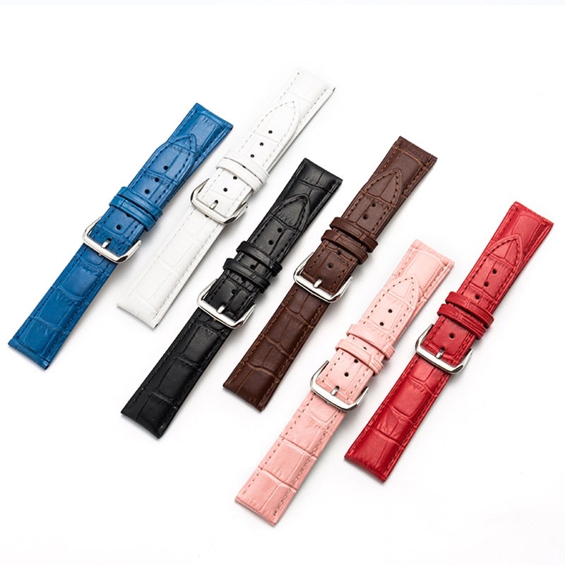 24Mm Two-Layer Cowhide Leather Bamboo Joint Texture Watch Band(Black) - Image 2