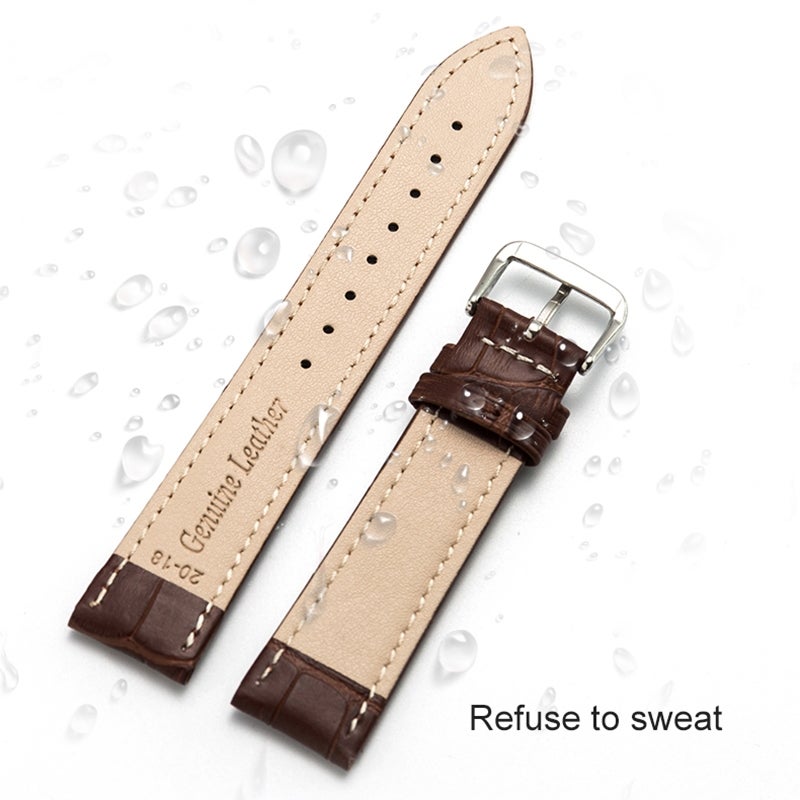 24Mm Two-Layer Cowhide Leather Bamboo Joint Texture Watch Band(Black) - Image 5