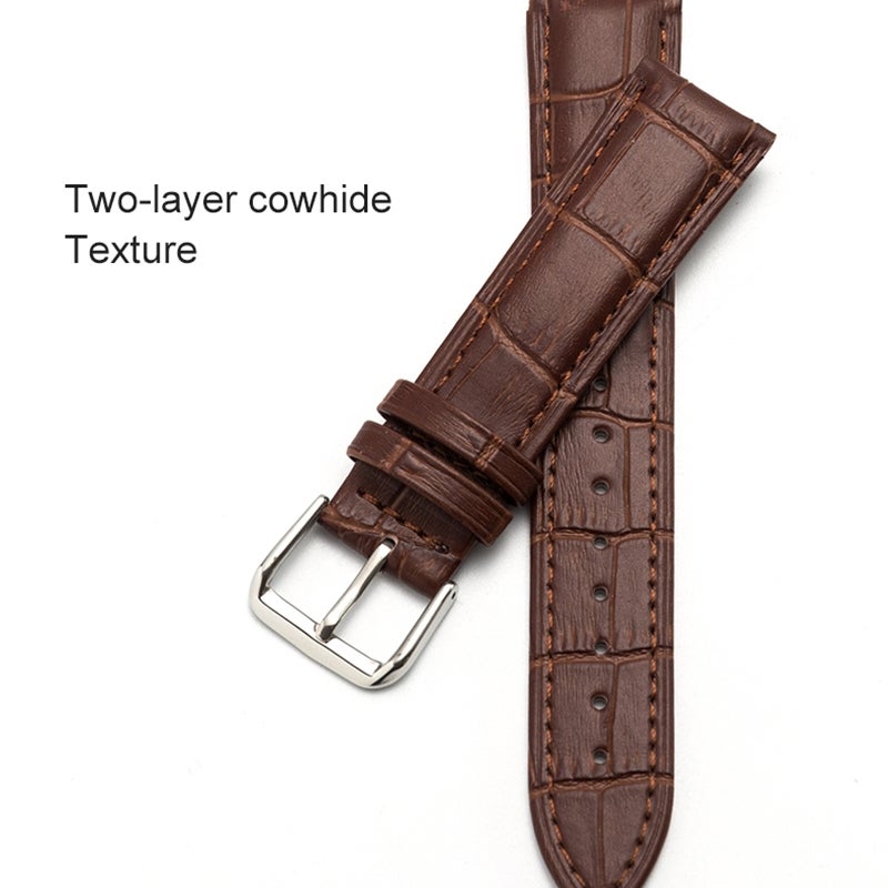 24Mm Two-Layer Cowhide Leather Bamboo Joint Texture Watch Band(Black) - Image 3