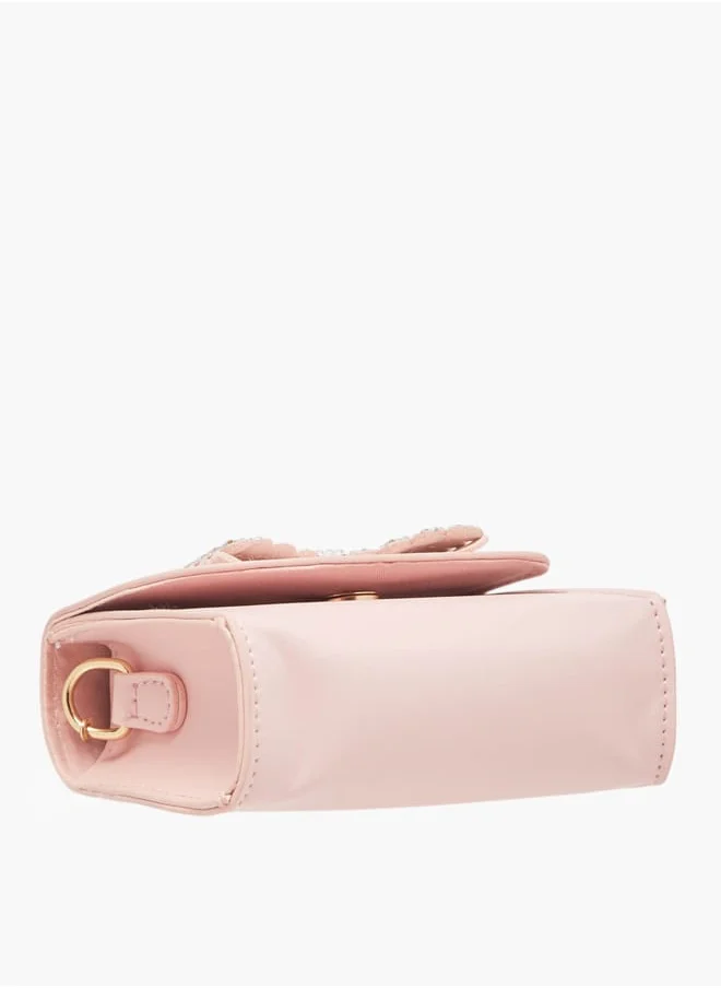 فلورا بيلا من شو إكسبرس Girls Bow Embellished Crossbody Bag With Chain Strap And Button Closure Ramadan Collection