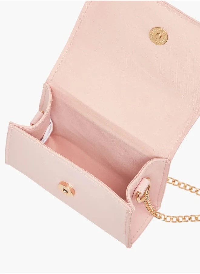 فلورا بيلا من شو إكسبرس Girls Bow Embellished Crossbody Bag With Chain Strap And Button Closure Ramadan Collection