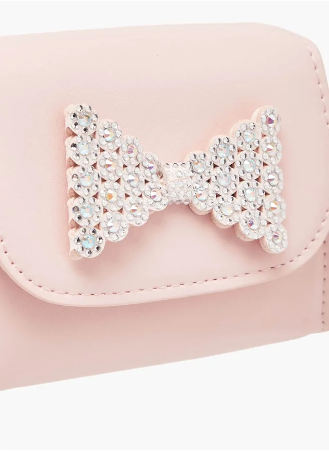 فلورا بيلا من شو إكسبرس Girls Bow Embellished Crossbody Bag With Chain Strap And Button Closure Ramadan Collection