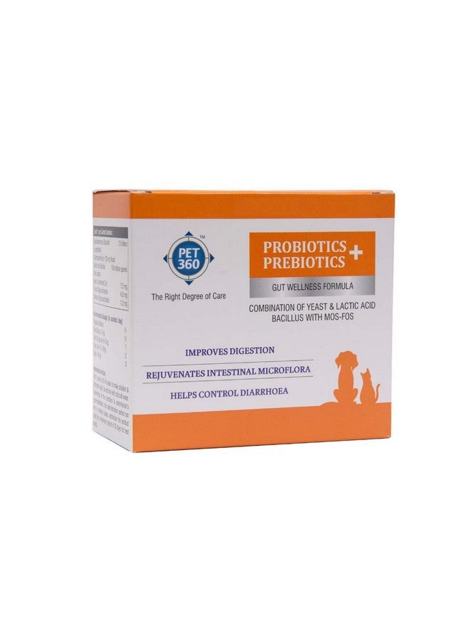 PET360 PROBIOTICS + PREBIOTICS Gut Wellness Formula for Dogs & Cats | Probiotic Supplement | Prevents Diarrhea & Indigestion | Cat & Dog Gut Health Supplement for Improved Immunity - 10 Sachets - Image 1