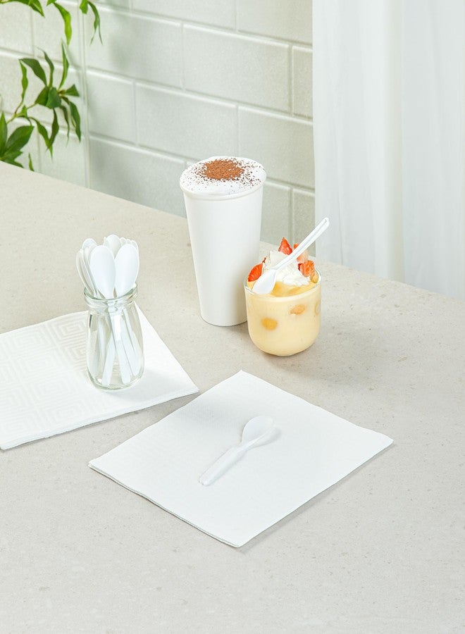 Restaurantware Plastic Mini Spoons 100 Count 4 Inch Compostable White Small Spoons Durable Heat-Resistant Freezable Flatware For Serving Desserts And Appetizers At Homes Restaurants And Cafes - Image 3