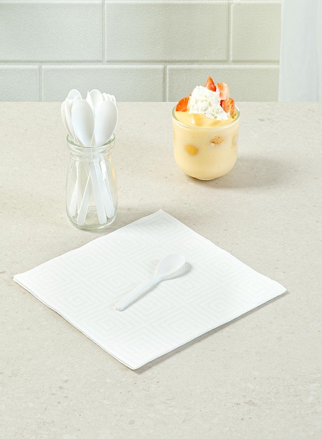Restaurantware Plastic Mini Spoons 100 Count 4 Inch Compostable White Small Spoons Durable Heat-Resistant Freezable Flatware For Serving Desserts And Appetizers At Homes Restaurants And Cafes - Image 5