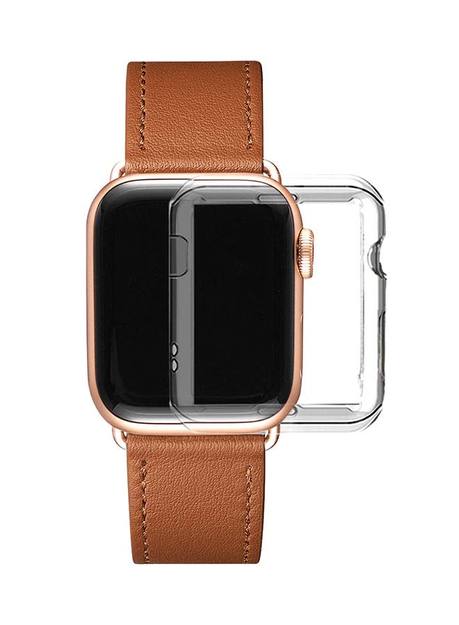 NIBEMINENT Replacement Strap For Apple iWatch Series 6/5/4/3/2/1 Light Brown - Image 1