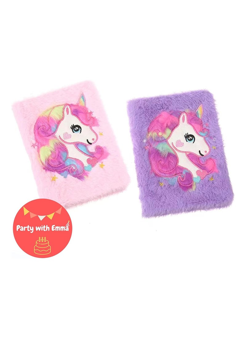 Party with Emma Unicorn Notebook Unicorn Pen Magic Diary for Girls Lovely Unicorn Fluffy Notebook 160 Pages for Writing and Drawing Birthday Gift for Girls (Purple)  - Image 5