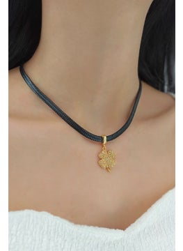 Stone Clover Figure Rope Chocker Necklace TRKOLYE5856 YB32753
