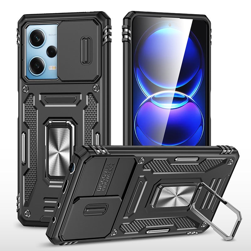 غطاء واقي بTPU + PC لـ Redmi Note 11 باللون أخضر مغناطيسي بوظيفة حامل من مادة TPU مع حماية من السقوط وحامل قائم مع مقاوم للصدمات مع مغناطيس قوي للطاولة للمكتب المنزلي - Image 2