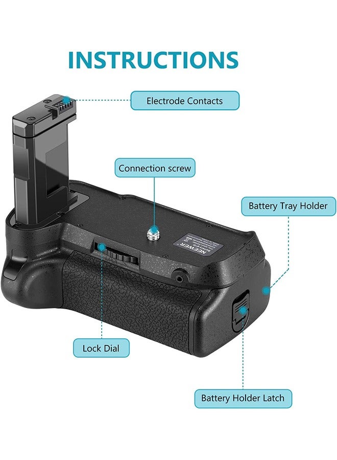 Professional Vertical Battery Grip Replacement for Nikon D3100/D3200/D3300/D5300 SLR Digital Camera, Works with 1 or 2 Pieces EN-EL14 Batteries - Image 2