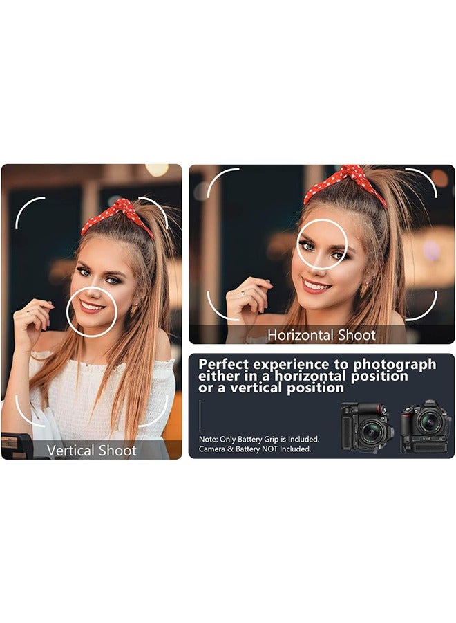 Professional Vertical Battery Grip Replacement for Nikon D3100/D3200/D3300/D5300 SLR Digital Camera, Works with 1 or 2 Pieces EN-EL14 Batteries - Image 3