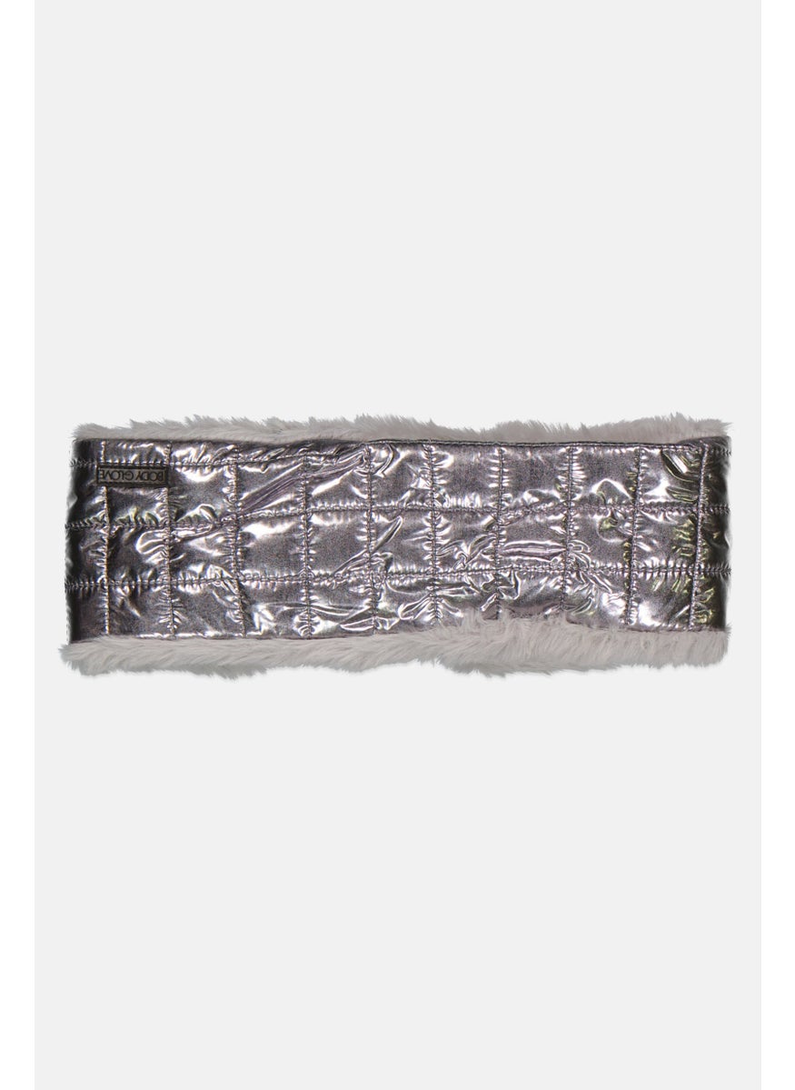Body Glove Women 1 Pc Faux Fur Headband, Silver  - Image 1