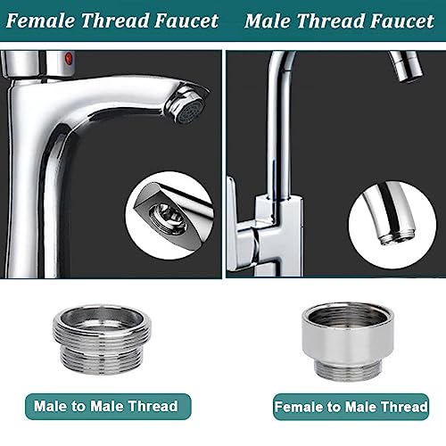 Toolstar Faucet Water Aerator Adapter, Brass Tap Water Filter Aerator Connector, 16mm to 22mm NPT Thread Adapter (Male to Male) - Image 4