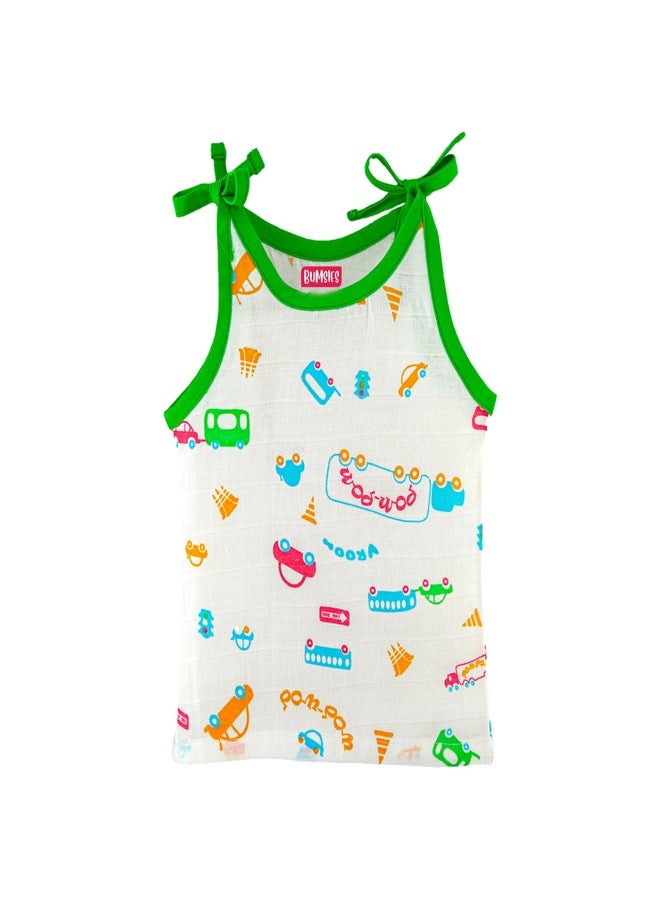 Bumsies Newborn Baby Clothing Gift Set –Soft 100% Cotton Essentials for Boys & Girls | Gift Box Pack of 6-1Vest, 1Slip, 2Tie-Up Nappy/Langot, 1Bib & 1Pair Mittens | Green (New Born) - Image 5