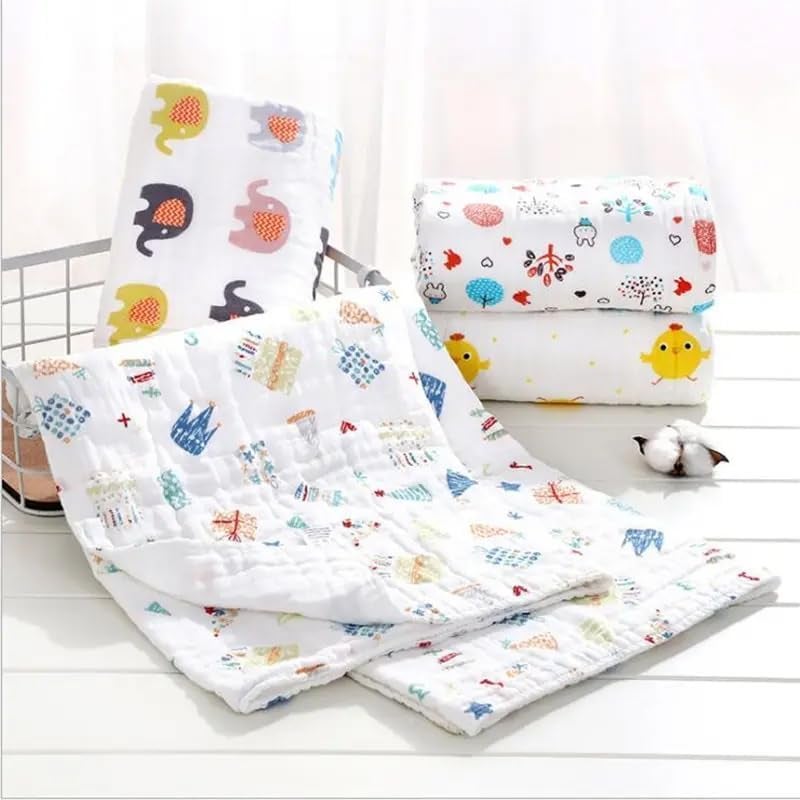 THE LITTLE LOOKERS Muslin 6 Layer | Hankey for Baby | Face Towels for Newborn Baby Extra Soft Hankies Reusable Napkins for Infants | Cotton Handkerchief for Kids (Pack of 6) - Image 2
