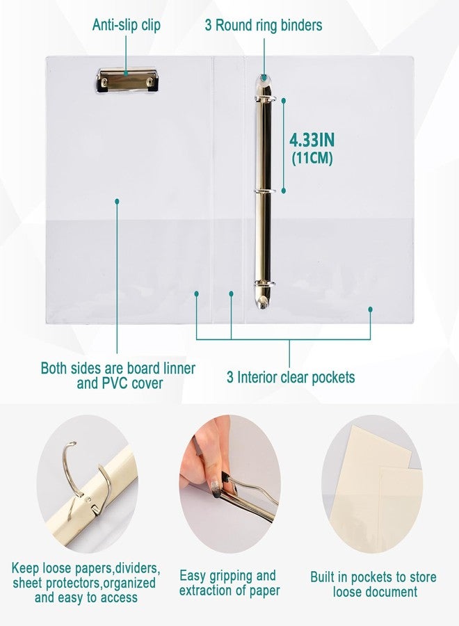 ZZKKO Funny Llamas Alpacas Hand Drawn 3 Ring Binder 1.5 Inch Binders with Clipboard Pockets for School 3 Hole Office Binder,1 Pack - Image 3