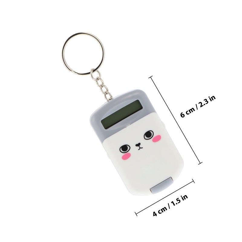 Portable Cartoon Calculator 2 Pack Pocket Size LCD Display Gray for School Office - Image 3