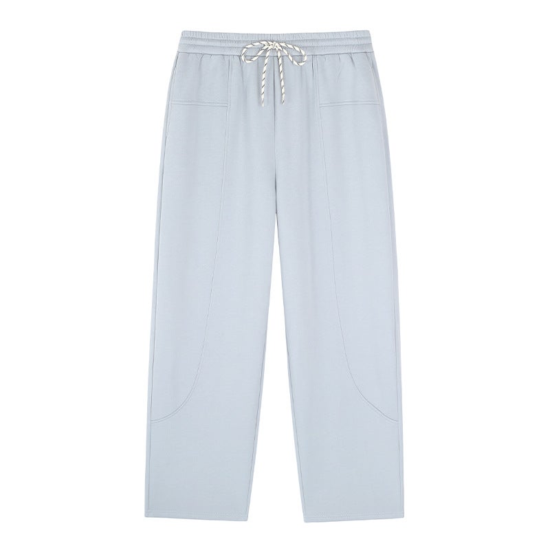 Candy Color Plus Size Fleece-Lined Casual Pants Apricot  - Image 4