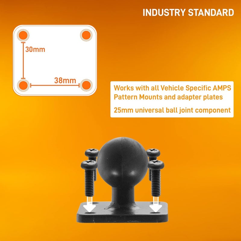 iBOLT 25mm / 1 inch Metal AMPS Adapter Plate for Industry Standard Dual Ball Socket mounting arms - Image 5
