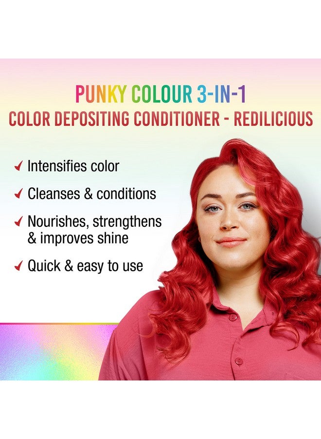 Punky Colour 3-in-1 Color Depositing Hair Cleanser & Conditioner, 8.5 fl oz. (Redilicious) - Image 2