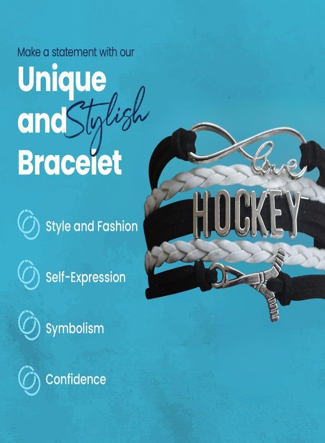 Infinity Collection Hockey Charm Bracelet, Hockey Jewelry- Infinity Love Hockey Bracelet- Gift for Her - Image 3